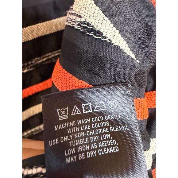 HD in Paris Size 2 Petite Sleeveless Blouse Black Tan Orange Chic - Picture 3 of 6